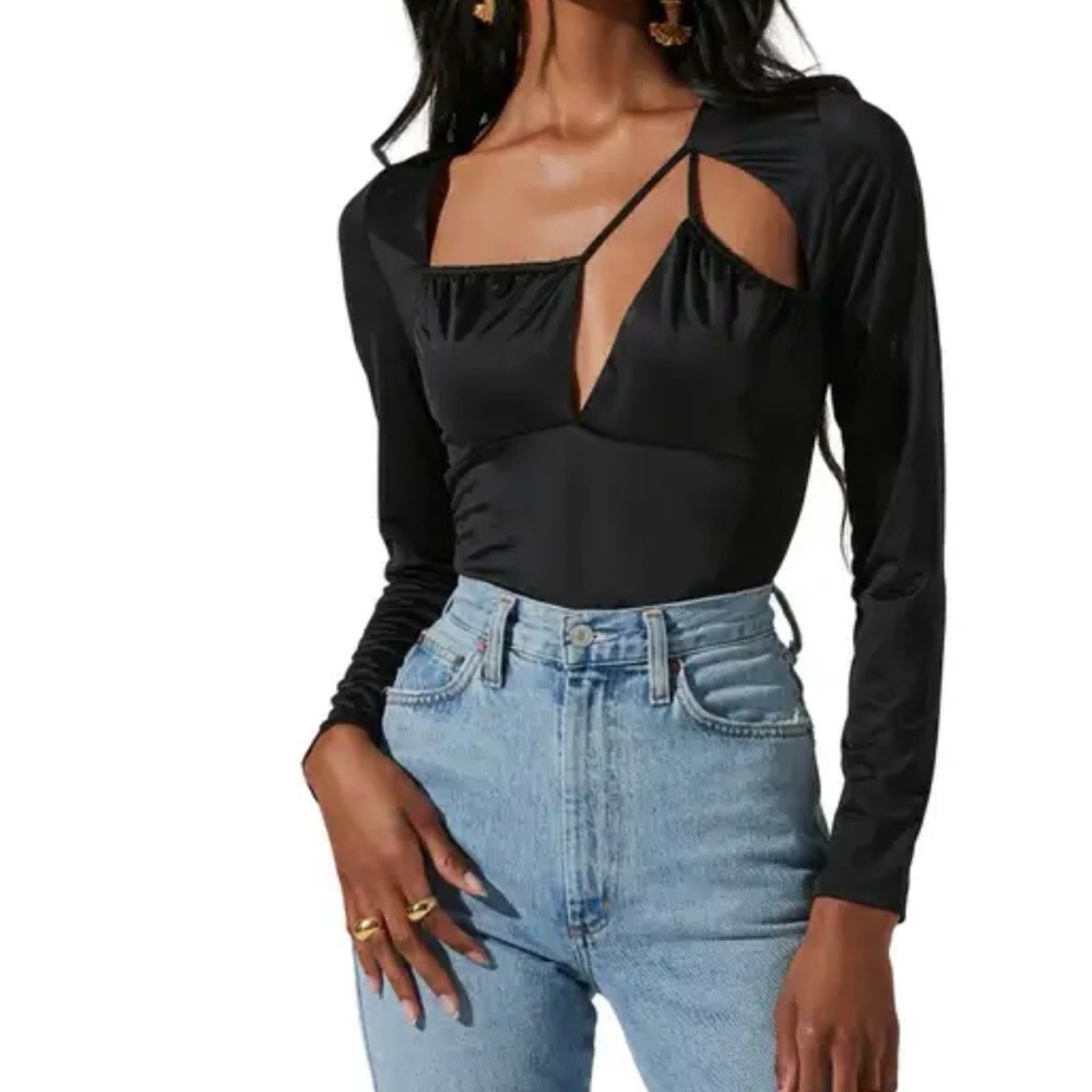 Astr Black Cutout Bodysuit